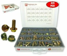 429 Piece Grade 10.9 Metric Flange Bolt & Flange Nut Assortment Kit Yellow Zinc