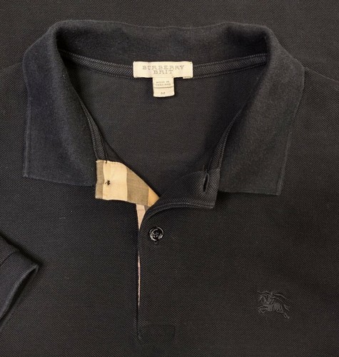 burberry brit polo shirt black