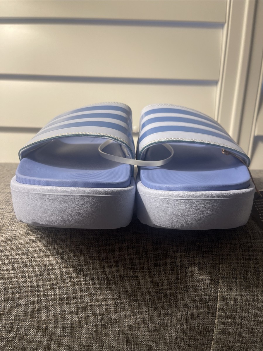 Adidas Adilette Platform Slides Blue Womens Size 9 New with