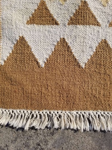 Vintage Handmade Oaxacan Scandinavian Wool Multicolor Kilim 192x142cm - Picture 12 of 12