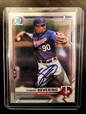 Yunior Severino Signed 2021 Bowman Chrome 1st IP Auto Minnesota Twins BCP-140