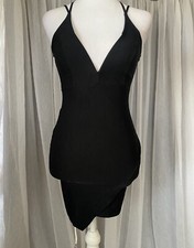 The Vintage Shop Slimming Black Strap Asymmetrical Mini Dress