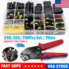 352/708Pcs Car Automotive Waterproof Electrical Wire Connectors Plug 1-6 Pin Kit