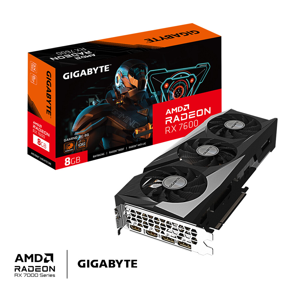 GIGABYTE Radeon RX 7600 GAMING OC 8GB GDDR6 Graphics Card for sale
