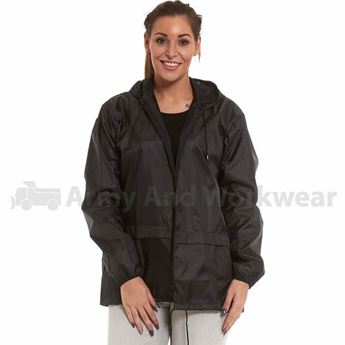 Damen Cagoul Regenjacke Mantel Kagoul Kapuze Pac A Way Mac Duschfest Parka - Bild 2 von 13