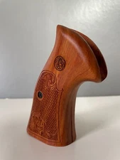 New Wood Target Grips for S&W, K/L SQUARE BUTT Revolver flower art opened back
