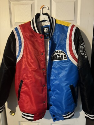 DENVER NUGGETS STARTER black label Satin Jacket Size Large  EUC Nice