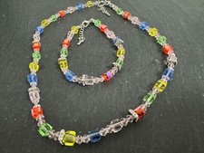 Modeschmuck Set Kristalle Collier & Armband x...