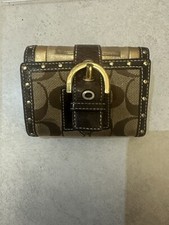 rare VTG coach brown wallet leather and logo