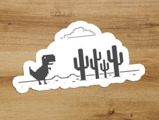 Google Chrome Dinosaur Laptop Sticker Bottle Decal Bumper Sticker Internet 8 bit