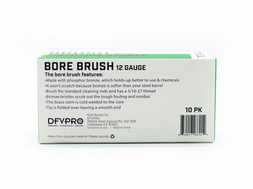 10 Pack- 12 Gauge Phosphor Bronze Bore Brushes for Gun Cleaning and Maintenance - Picture 2 of 4
