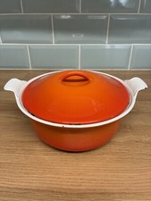 Le Creuset Casserole Dish & Lid 22cm Volcanic Orange French Cast Iron