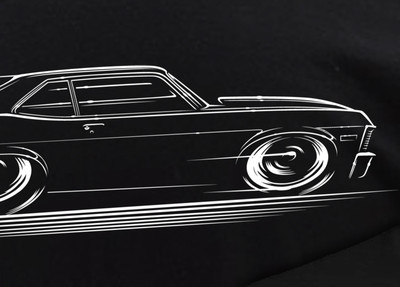 Chevy Nova Big Banner – 1968-1972 – Black Vinyl – Car Racing Theme (Rob Martin Design)