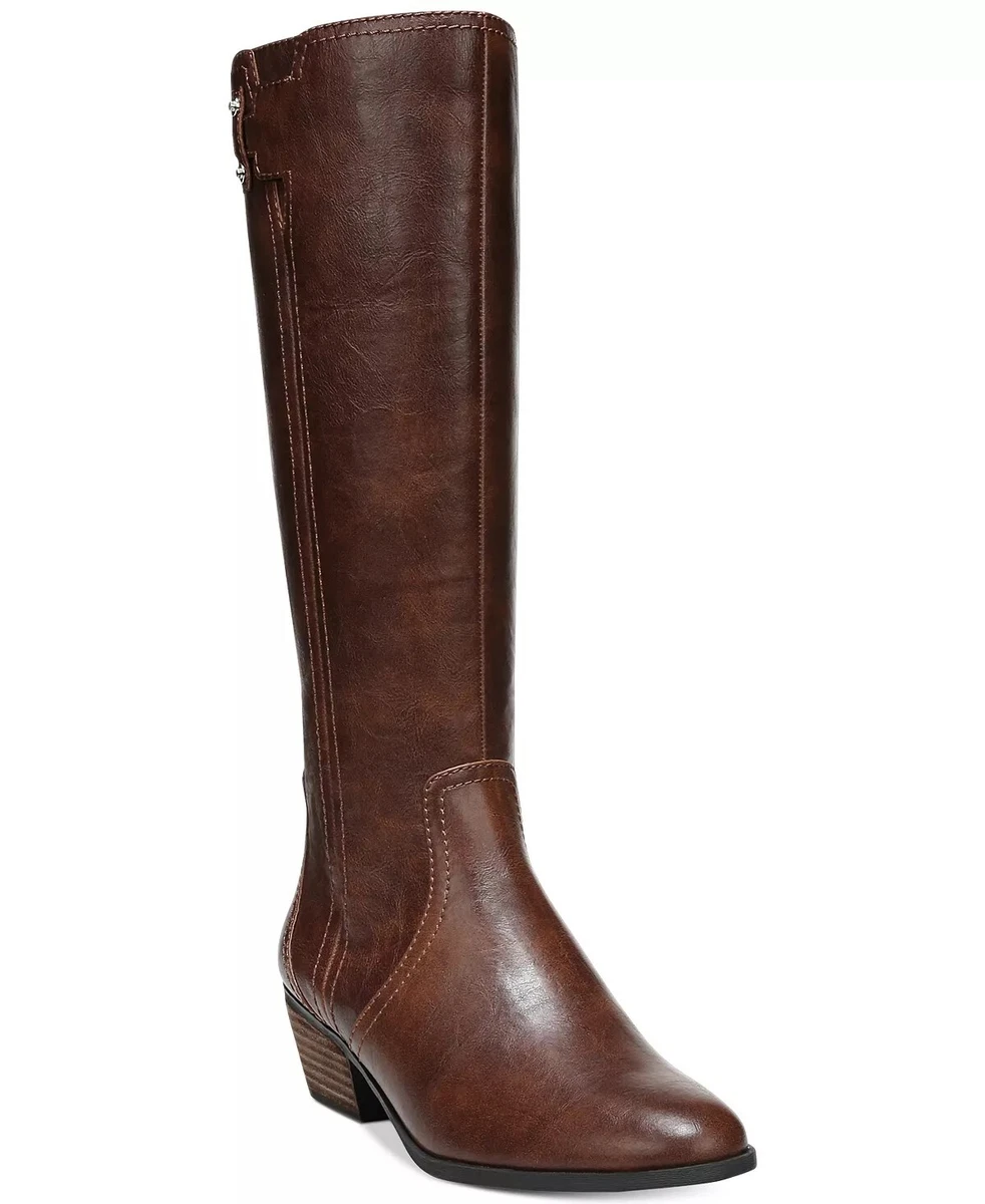 Dr. Scholl s Women s Brilliance Wide Calf Tall Riding Boots Whiskey Size 8M