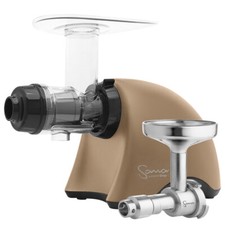 Omega Sana 707 Horizontal Slow Juicer in Satin Bronze with Oil Extractor