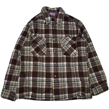 true vintage mens pendleton flannel button up Pure Virgil Wool Made In USA