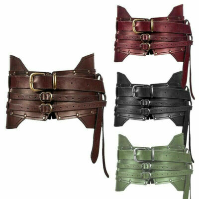 Vintage Medieval Wide Belt Knight Armor V Pirate Mens Belt Accessories new