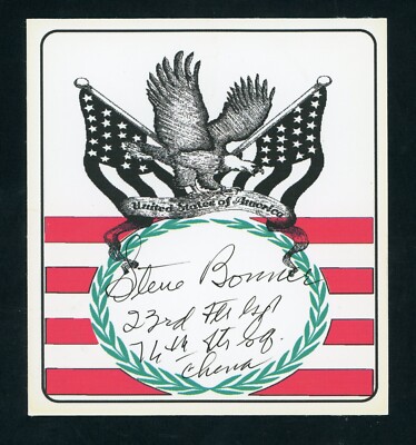 Steve Bonner DECEASED American Fighter Pilot Ace-5 Signed Card E26278