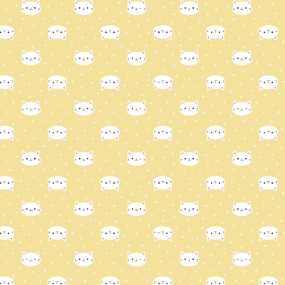 Feline Drive Fabric CUTE CAT MOTIF Yellow Cosmo Textiles Sold by the Yard
