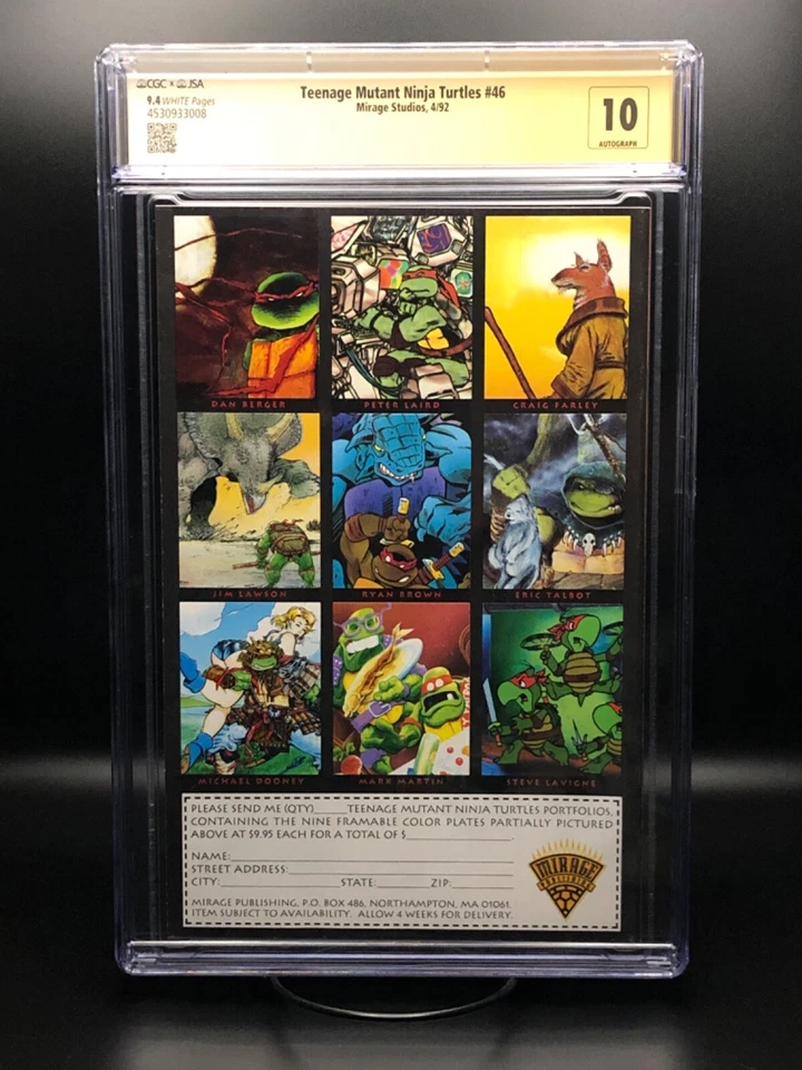 Teenage Mutant Ninja Turtles #46 CGC 9.4 JSA Signed and Sketch by Michael Dooney - Image 2 of 3
