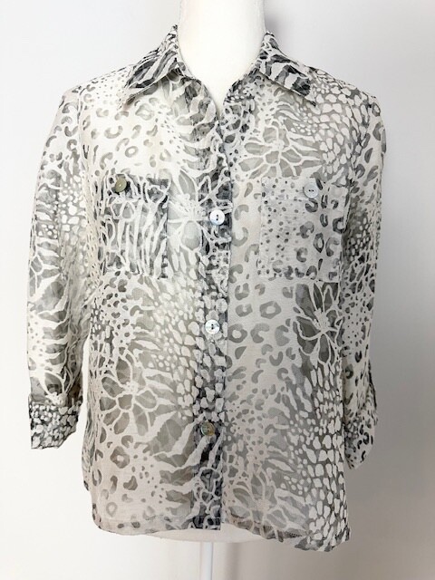 Ruby Rd. Petite Womens Button Down Blouse Size 10… - image 1