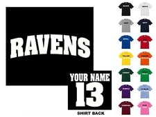 Ravens College Letters Football Custom T-shirt #250  - Free Shipping  