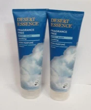 DESERT ESSENCE FRAGRANCE FREE BODY WASH SOOTHING 8 OZ (LOT OF 2)