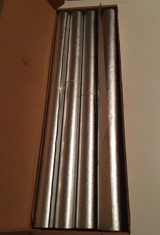 Caja de papel de envolver plateado Paul Mitchell 4 rollos grandes 3 sin usar ¡alta calidad! Foto 4 de 4