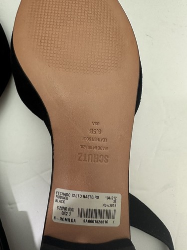 Schutz donna nero colore taglio slingback piatto taglia 6,5 - Foto 5 di 7