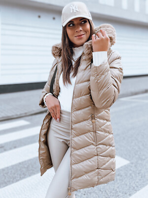 Damen Lang Jacke Steppjacke Wintermantel Winterjacke Mit Kapuze DSTREET S-2XL