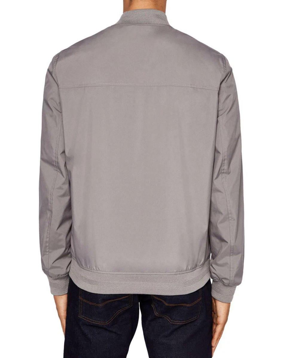 NWT$349 Ted Baker Men's Ohta Core Bomber Jacket In Grey Size