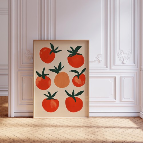 Póster retro con impresión de arte de pared de comida de tomate de cocina italiana - Imagen 5 de 6
