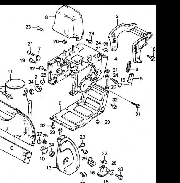 SOPLADOR DE NIEVE HONDA HS50 placa de montaje marco chasis pista de nieve Foto 4 de 4