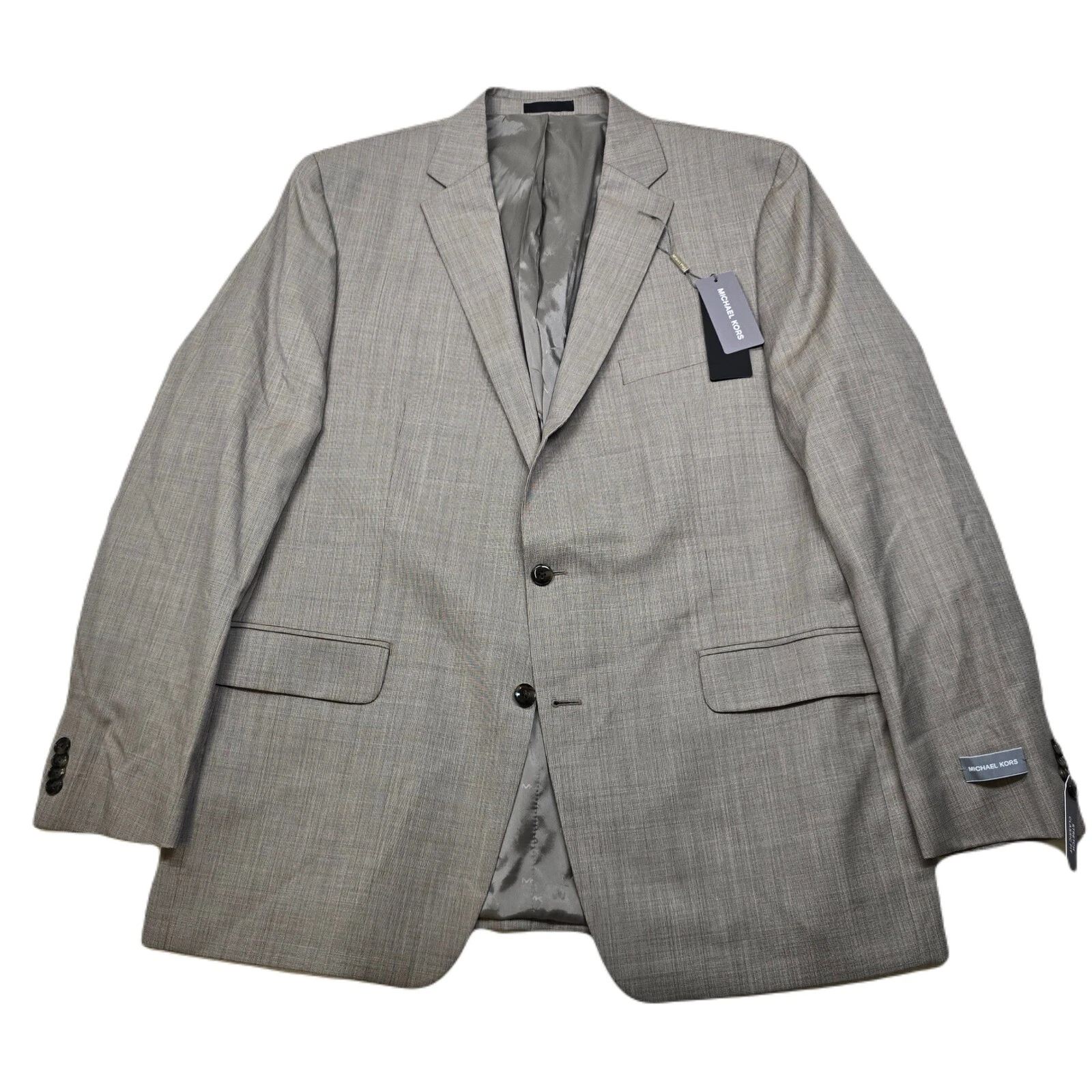 Cappotto sportivo Michael Kors uomo 46L 46 marrone vestibilità classica elasticizzato lana naturale 450€