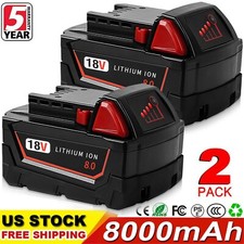 2x For Milwaukee For M18 18V Lithium 8.0 AH Extended Capacity Battery 48-11-1860