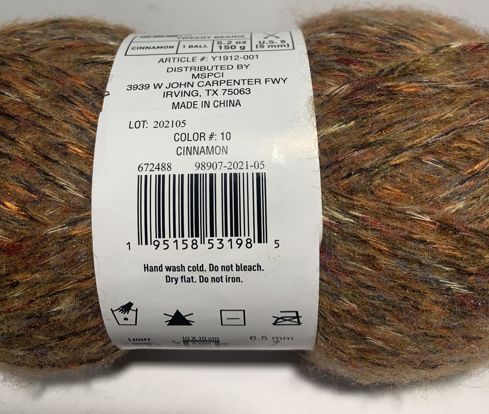 Loops & Threads Heathered Bamboo Yarn - Medium Weight Acrylic/Bamboo Blend For Knitting & Crochet