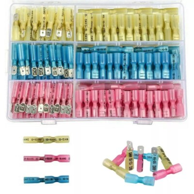#ad #ad 220x Waterproof Heat Shrink Spade Wire Connectors Electrical Crimp Terminals Kit $15.99