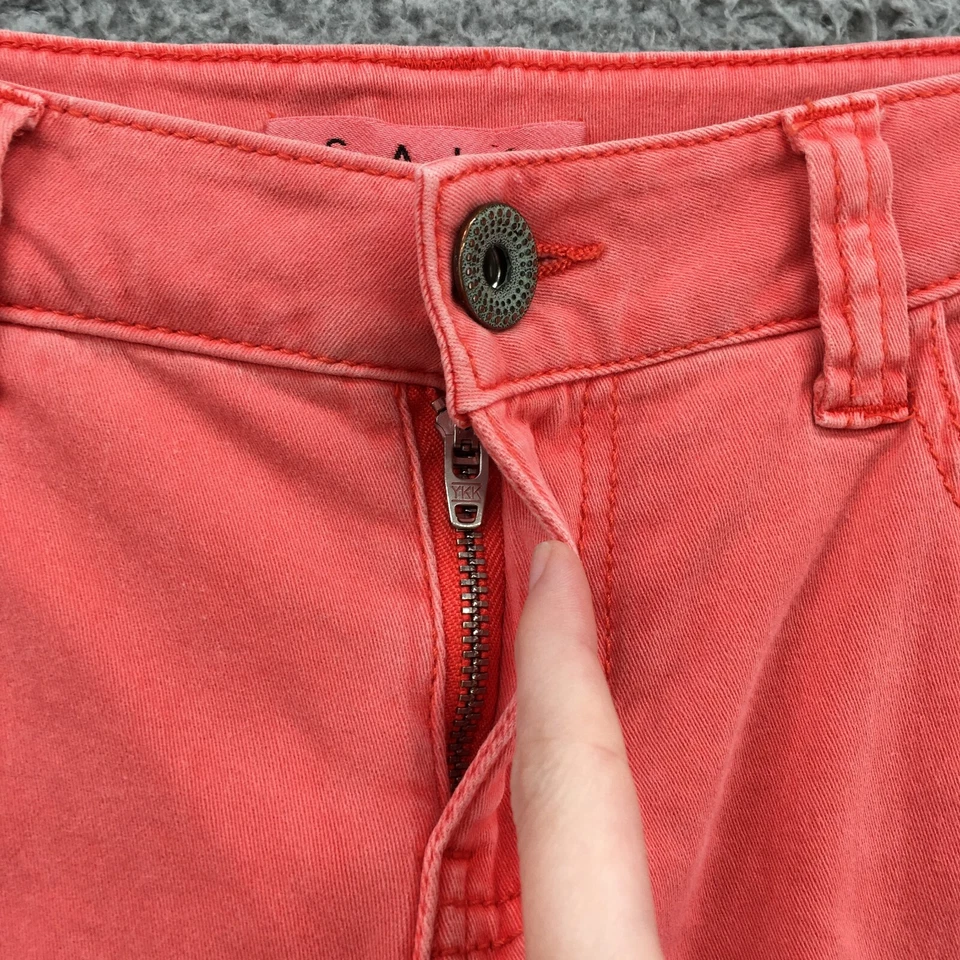 Pantalones de mezclilla ajustados Cabi para mujer 4 (30x30 real) naranja mezcla de algodón tiro bajo 5 bolsillos Foto 3 de 4