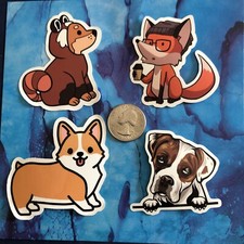 Scrapbook Stickers Dog Lot of 4 Stickers.