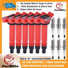 Set of 6 Ignition Coil & Spark Plug For Toyota Camry 4Runner 90919-02250 4904
