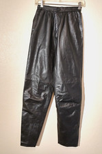 Avanti Leather Pants Black Sz 6 High Rise Pleated Vintage Lined Pants 0130
