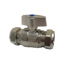 22mm On/Off Lever Handle Full Bore Isolating Isolation Valve Hot Cold Red Blue