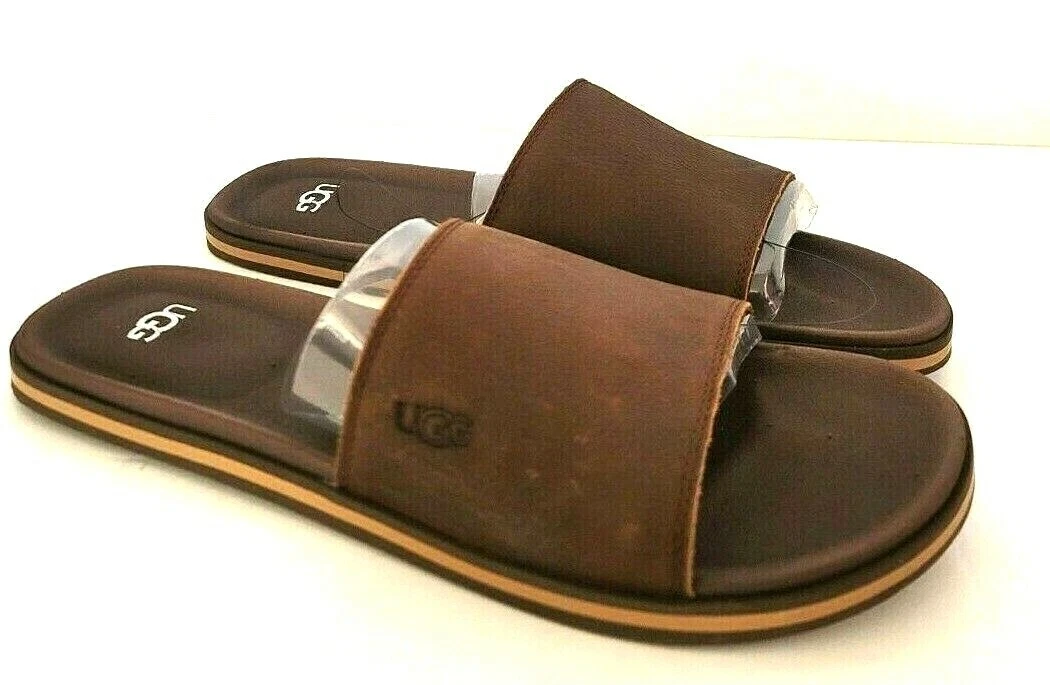 NUOVI SANDALI DA UOMO UGG BENNISON BAGAGLI MARRONI SLIDE II SPIAGGIA PISCINA PASSEGGIO