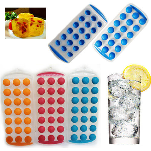 3x Ice Cube Tray Easy POP Out Maker Cube Silicone Tip Jelly Mould Cocktail Party - Afbeelding 1 van 1