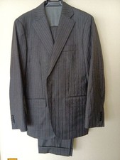 Loro Piana Men's Suit Dark Gray Stripe SUPER 130'S Wool M