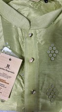 Beautiful light olive green Men s kurta Size: 38 , kurta length:44