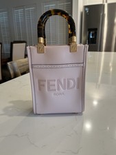 100 Authentic Fendi Pink Tortoishell Mini Sunshine Top Handle Crossbody Bag