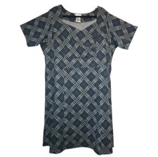 Chelsea Studio Dress 22W Blue Gray Plaid Plus Size Comfort Stretch Knit Shift