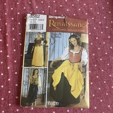 Pirate Costume Skirt Blouse Vest Miss Size 4-10 Simplicity 5582 Sewing Pattern