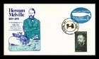US COVER HERMAN MELVILLE LITERARY ARTS FDC COMBO HAND CANCEL PANDA CACHET